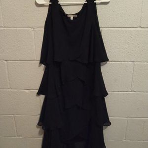 Black chiffon layered dress